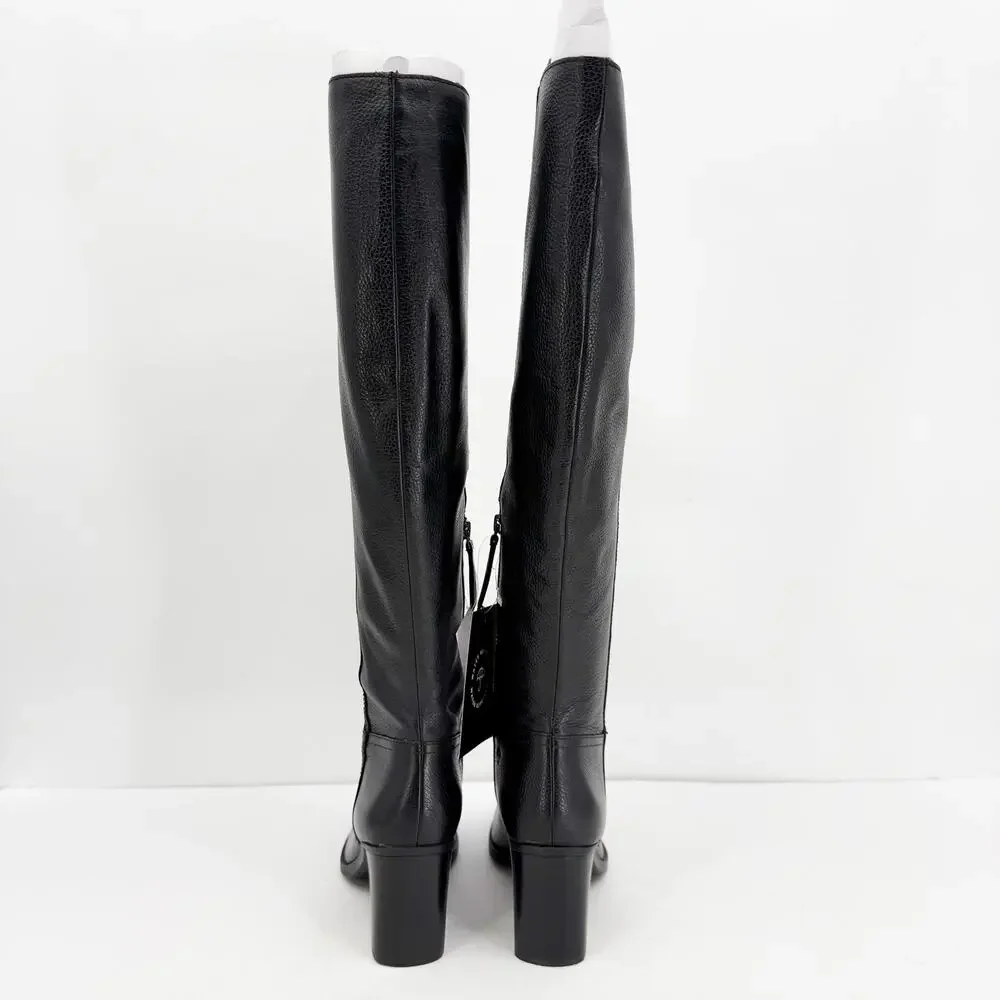 Naturalizer Womens Kyrie Knee High Boots Size 7 M Wide Calf Black Leather NIB